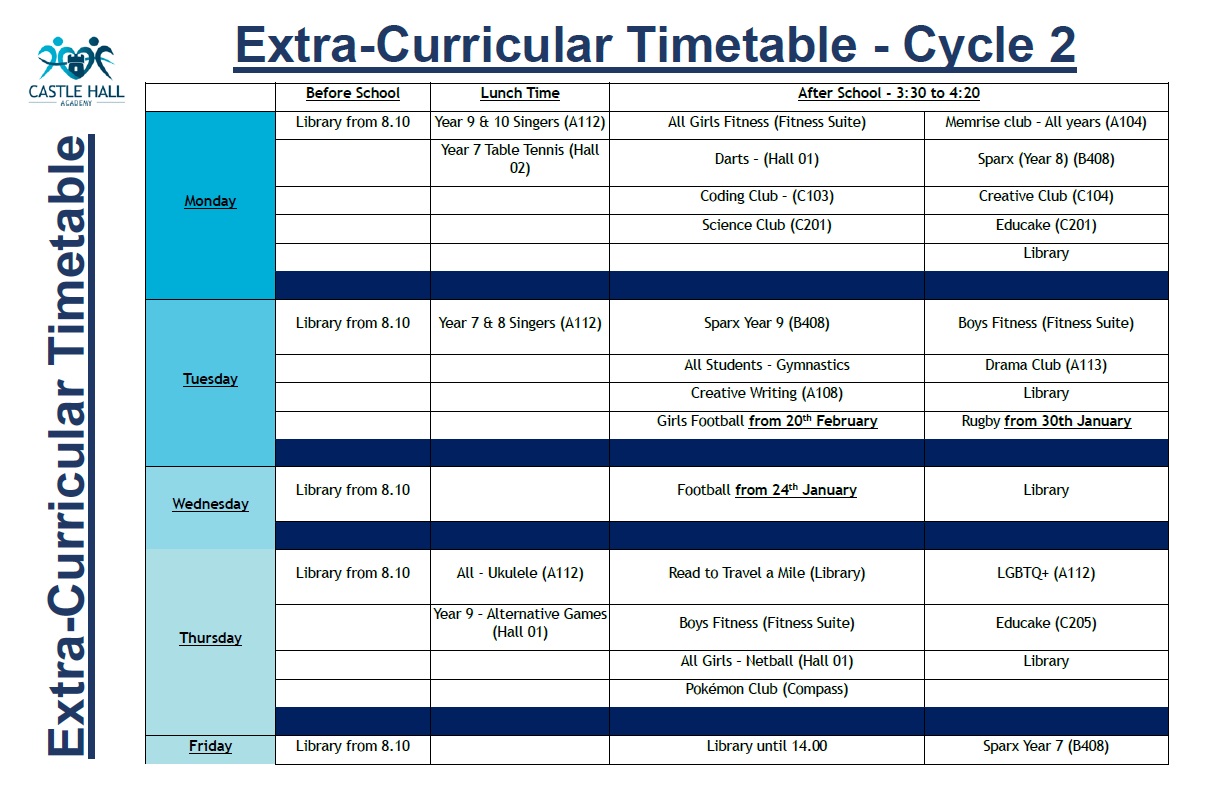 Extra Curricular Cycle 2 23-24